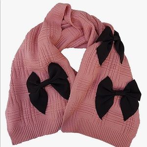 Kate spade plaid muffler with grosgrain bow